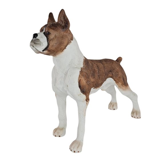Andrea By Sadek Boxer Dog Figurine Brindle Standing Bisque - Picture 5 of 9